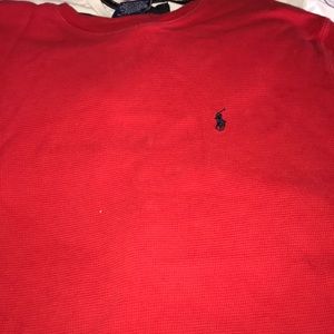 Red polo sweatshirt